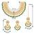 Aheli green kundan choker necklace earrings with maang tikka jewellery set