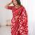 Red bloue piece with cotton printed saree