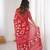 Red bloue piece with cotton printed saree