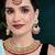 Aheli red kundan choker necklace earrings with maang tikka jewellery set