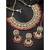 Aheli red kundan choker necklace earrings with maang tikka jewellery set