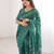 Green bloue piece with cotton printed saree