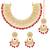 Aheli red kundan choker necklace earrings with maang tikka jewellery set