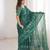 Green bloue piece with cotton printed saree