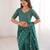 Green bloue piece with cotton printed saree