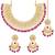 Aheli rani pink kundan choker necklace earrings with maang tikka jewellery set