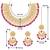 Aheli rani pink kundan choker necklace earrings with maang tikka jewellery set