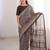 Brown bloue piece with cotton printed saree
