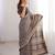Brown bloue piece with cotton printed saree