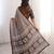 Brown bloue piece with cotton printed saree