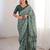 Green bloue piece with cotton printed saree