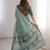 Green bloue piece with cotton printed saree