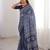 Indigo bloue piece with cotton printed saree