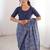 Indigo bloue piece with cotton printed saree