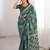 Green bloue piece with cotton printed saree