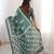 Green bloue piece with cotton printed saree