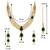 Aheli green traditional kundan long necklace with earring maang tikka jewellery set