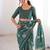 Green bloue piece with cotton printed saree
