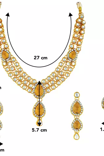 Aheli traditional kundan long necklace with earring maang tikka jewellery set