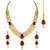 Aheli maroon traditional kundan long necklace with earring maang tikka jewellery set