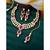 Aheli traditional rani pink kundan necklace earring maang tikka jewellery set