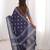 Indigo bloue piece with cotton printed saree