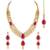 Aheli traditional rani pink kundan necklace earring maang tikka jewellery set