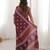 Maroon bloue piece with cotton printed saree
