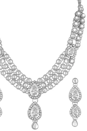 Aheli traditional kundan long necklace with earring maang tikka jewellery set