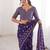 Purple bloue piece with cotton printed saree