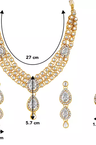 Aheli kundan long necklace with earring maang tikka jewellery set