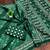 Green bloue piece with cotton printed saree