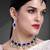 Aheli kundan blue crystal necklace earring maang tikka traditional jewellery set