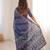 Indigo bloue piece with cotton printed saree
