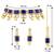 Aheli kundan blue crystal necklace earring maang tikka traditional jewellery set