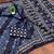 Indigo bloue piece with cotton printed saree