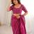 Pink bloue piece with cotton printed saree