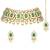 Aheli ethnic indian traditional jewellery kundan pearl green floral necklace earring mang tikka set