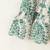 Cream & green floral printed cotton smocked ruffle sleeve fit & flare girls dress
