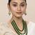 Aheli kundan brass alloy pearl long necklace with earring indian traditional jewellery set