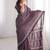 Brown bloue piece with cotton printed saree