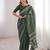 Green bloue piece with cotton printed saree
