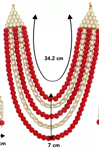 Aheli kundan pearl long necklace with earring indian traditional jewellery set