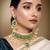 Aheli green meenakari beads studded bridal choker necklace earring jewellery set