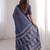 Indigo bloue piece with cotton printed saree