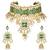 Aheli green meenakari beads studded bridal choker necklace earring jewellery set
