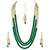Aheli green traditional jewellery kundan pearl layered necklace earring maang tika set   fancy