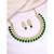 Aheli green indian kundan pearl bridal traditional choker necklace jewellery set with earrings