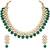 Aheli green indian kundan pearl bridal traditional choker necklace jewellery set with earrings