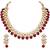 Aheli maroon ethnic kundan pearl bridal traditional choker necklace jewellery set with earrings
